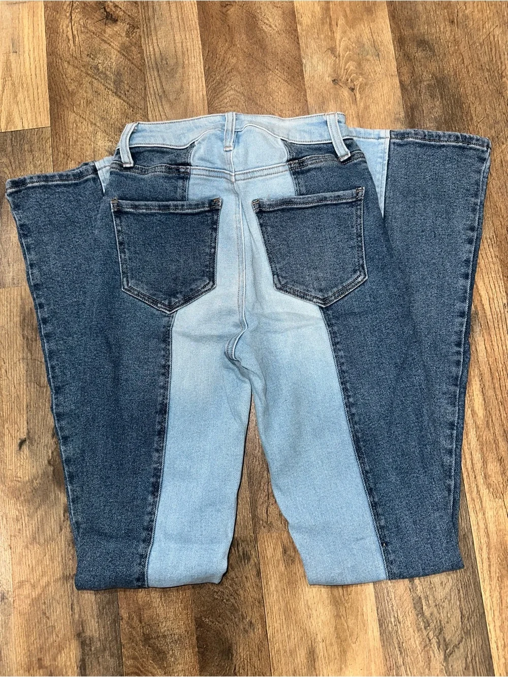 Altar'd State Two-Tone High-Rise Women's Jeans - Light & Dark Blue